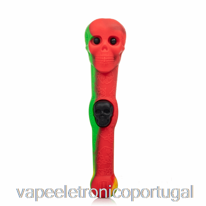 Vape Eletrônico Stratus Crânio Dipper Silicone Dab Palha Rasta (verde/vermelho/amarelo)